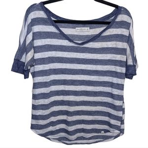 Abercrombie & Fitch Blue Striped Tee 🧢💙